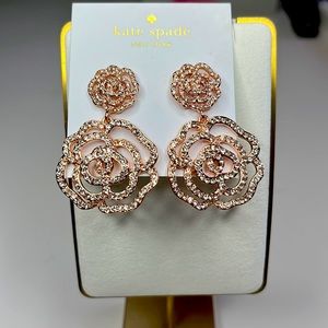 Kate Spade Crystal Rose earrings in Rose Gold